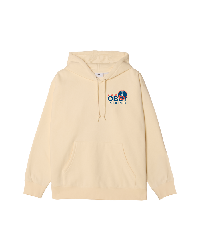 obey records sound waves pullover unbleached