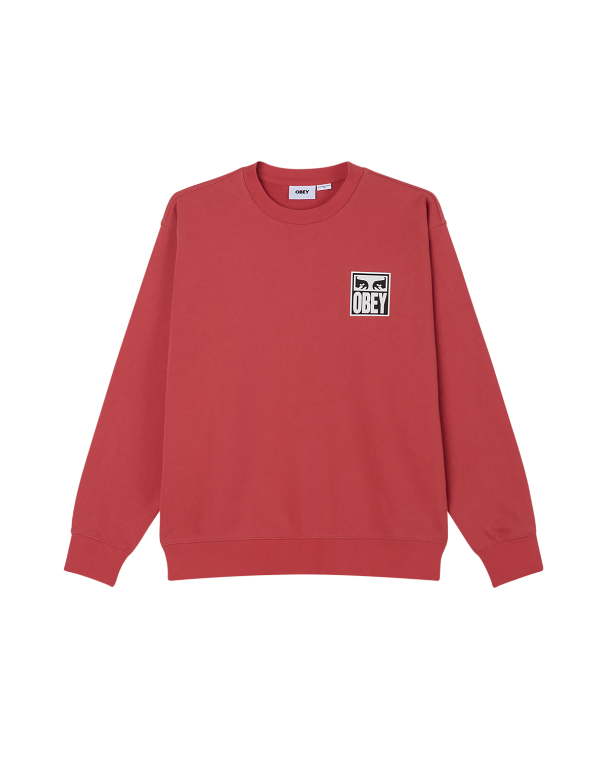 obey eyes icon ii crewneck mineral red