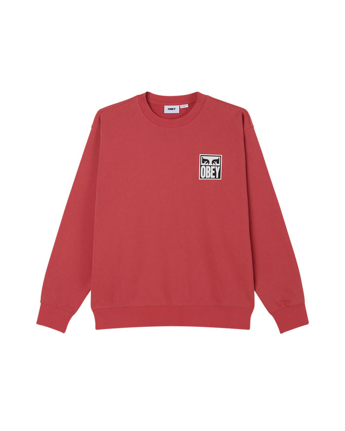 obey eyes icon ii crewneck mineral red