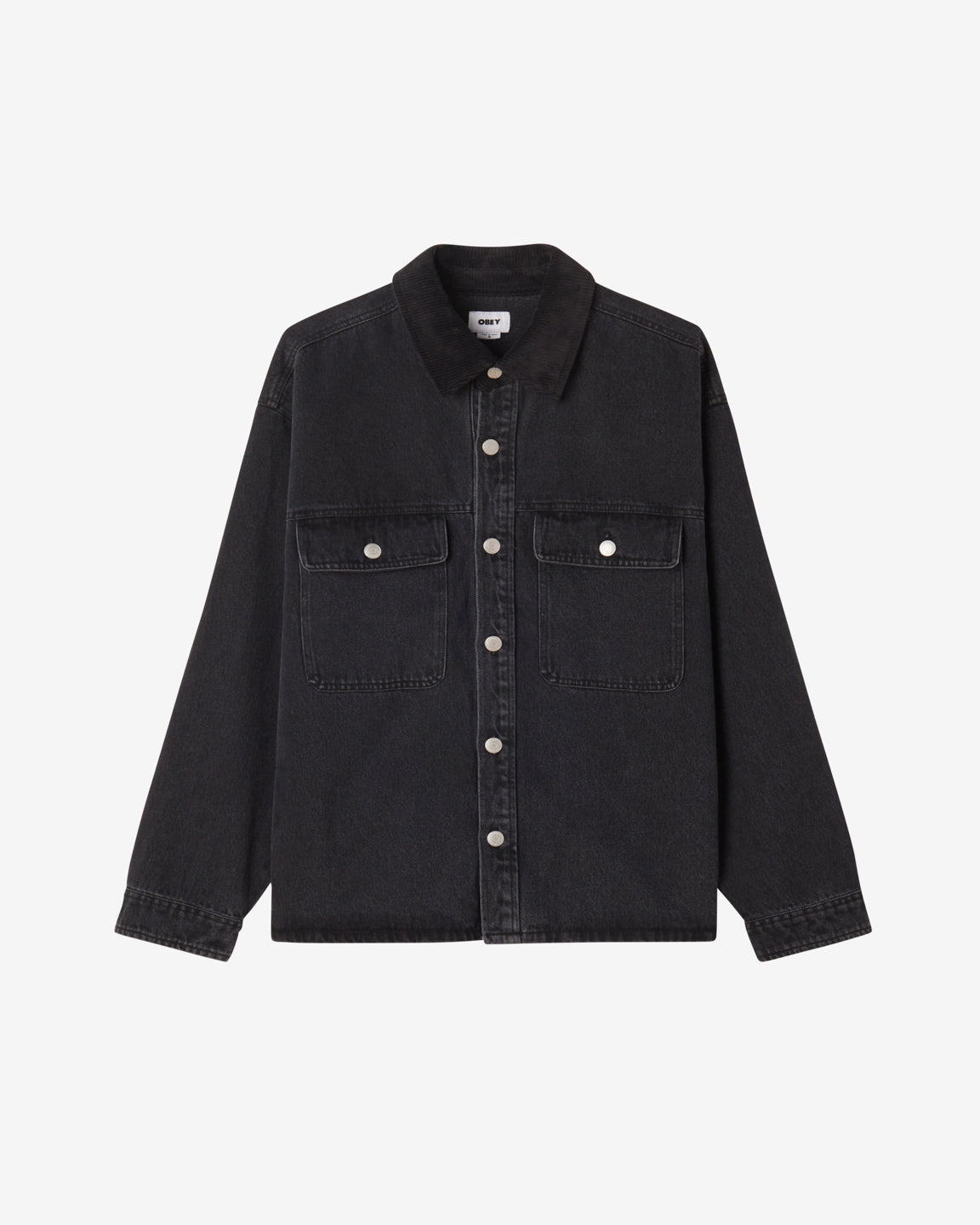 obey idris shirt jacket faded black multi