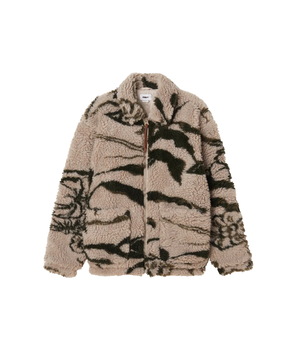 MUSHROOM SHERPA JACKET Silver Grey Multi