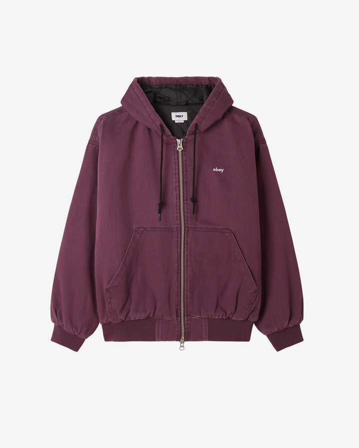 WILTERN ZIP JACKET POTENT PURPLE FADED WASH