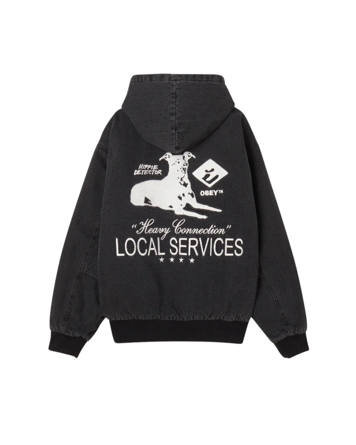 LOCAL SERVICE ZIP UP HOOD Faded Black