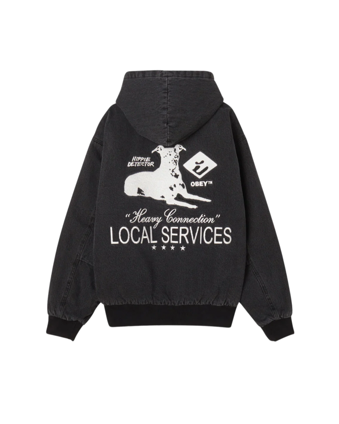 LOCAL SERVICE ZIP UP HOOD Faded Black