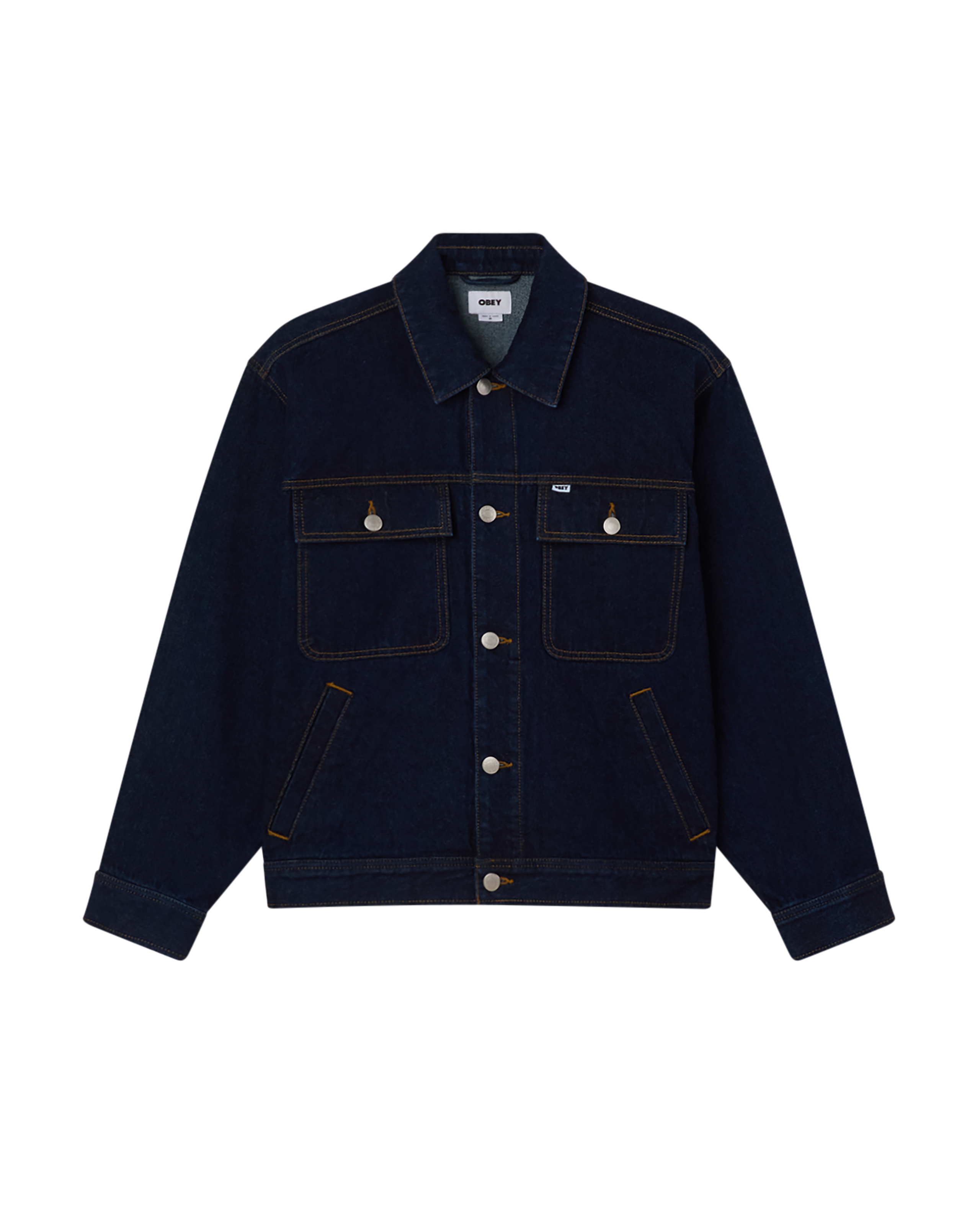 obey opena jacket rinse indigo