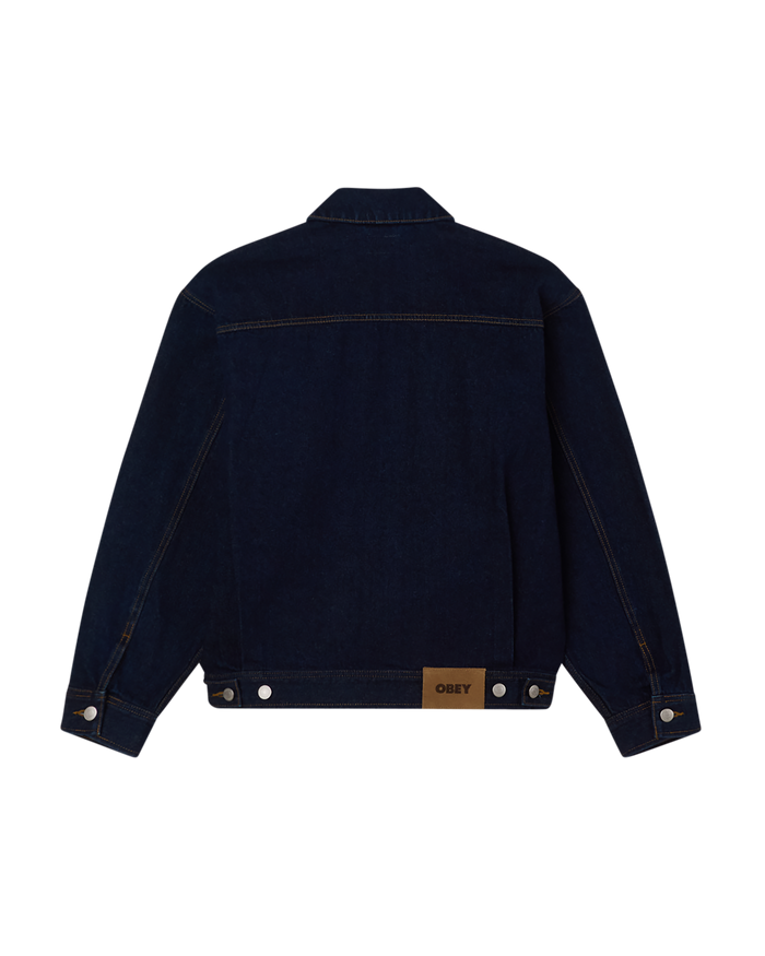 obey opena jacket rinse indigo