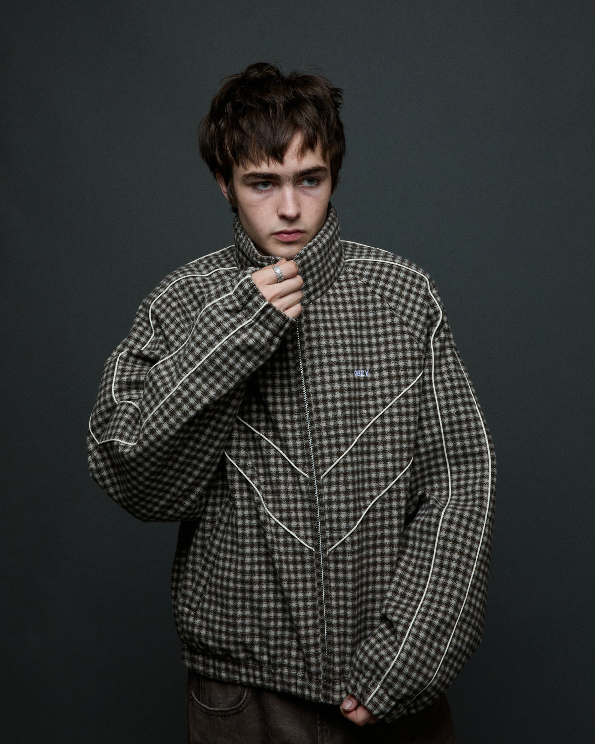 obey-leisure-training-jacket-abbey-stone-plaid (zoomed)