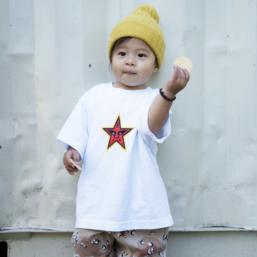 OBEY STAR FACE KIDS T-SHIRT white