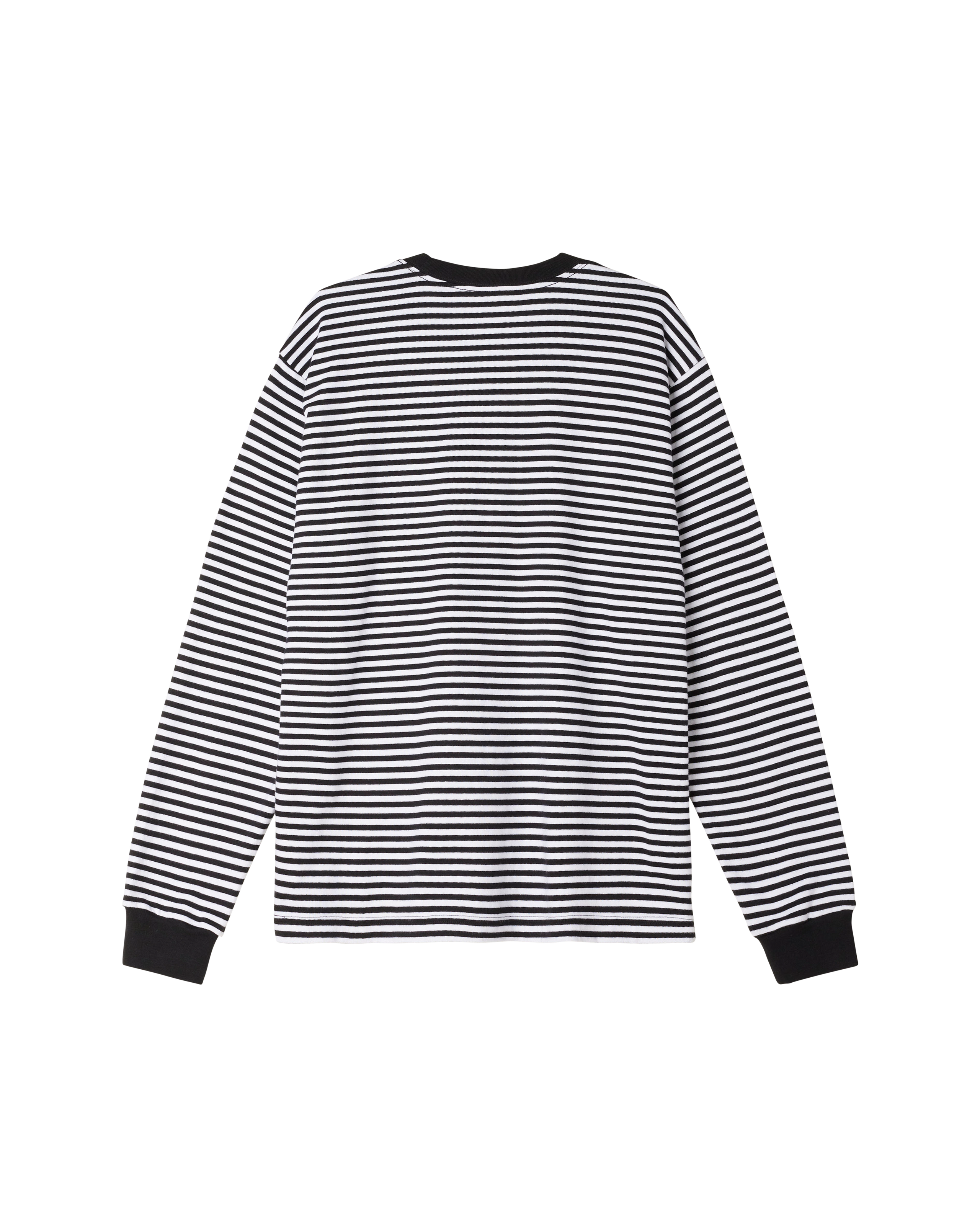 obey est works ls stripe t shirt black multi