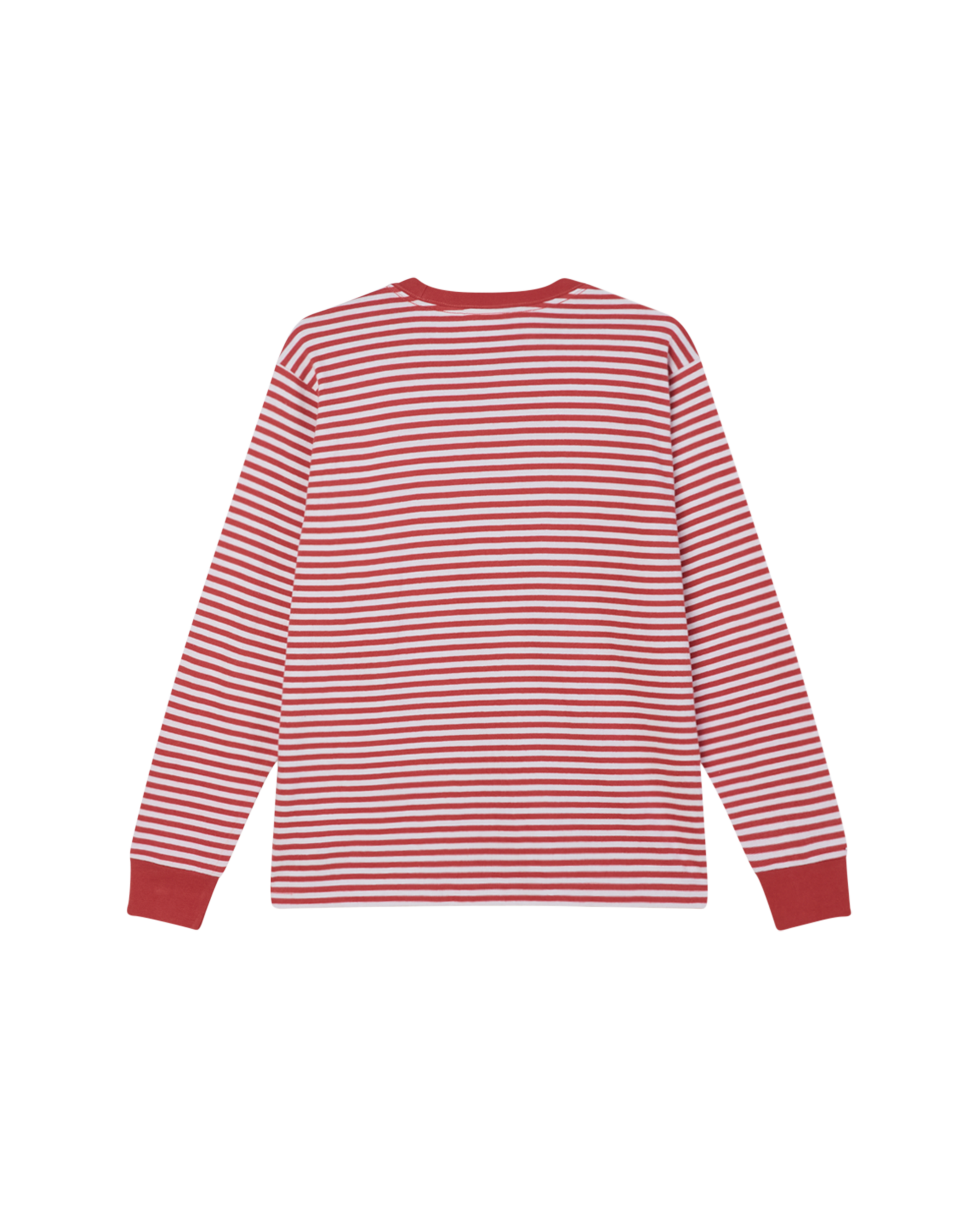 obey est works ls stripe t shirt mineral red multi