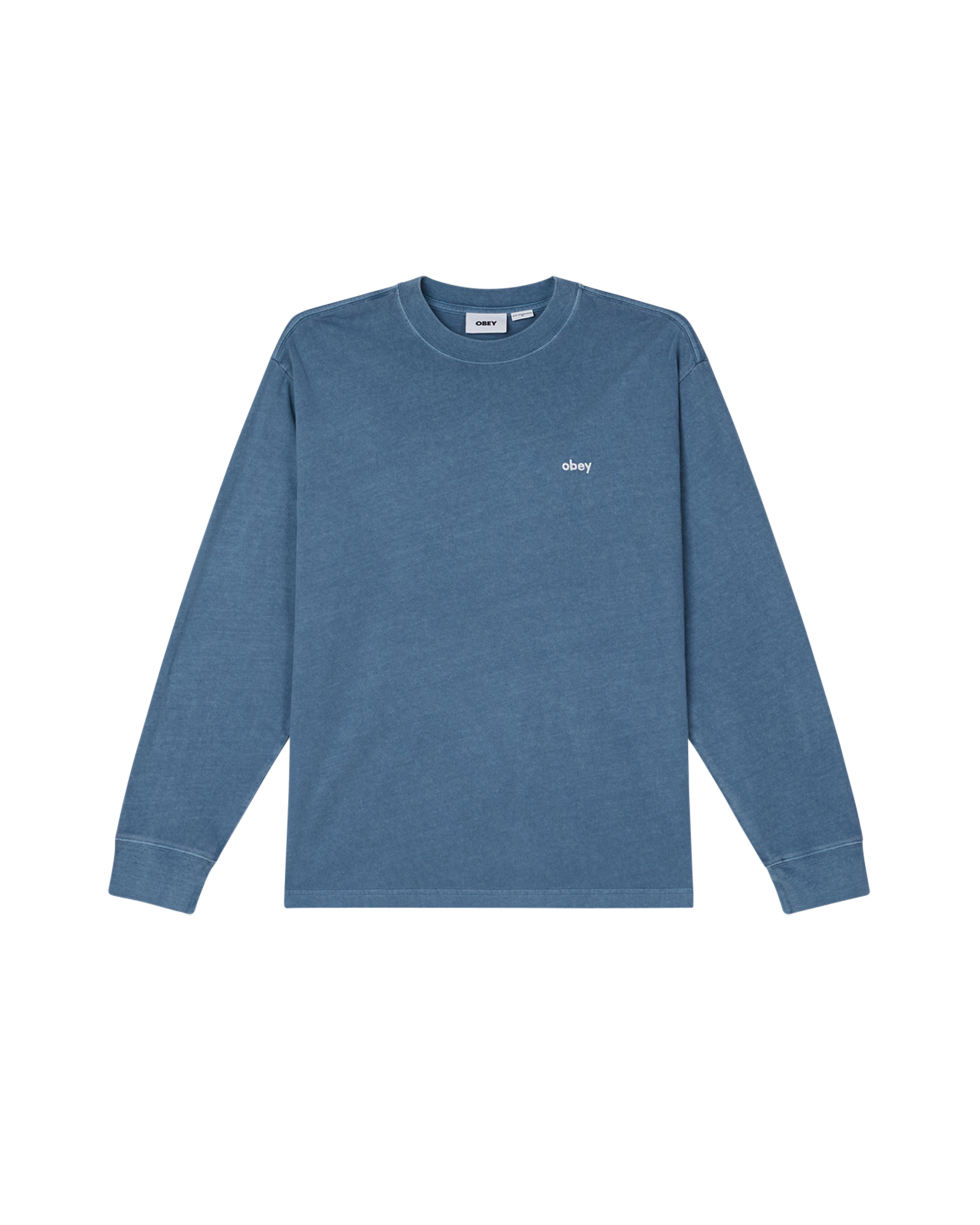 obey lowercase pigment ls t shirt pigment coronet blue