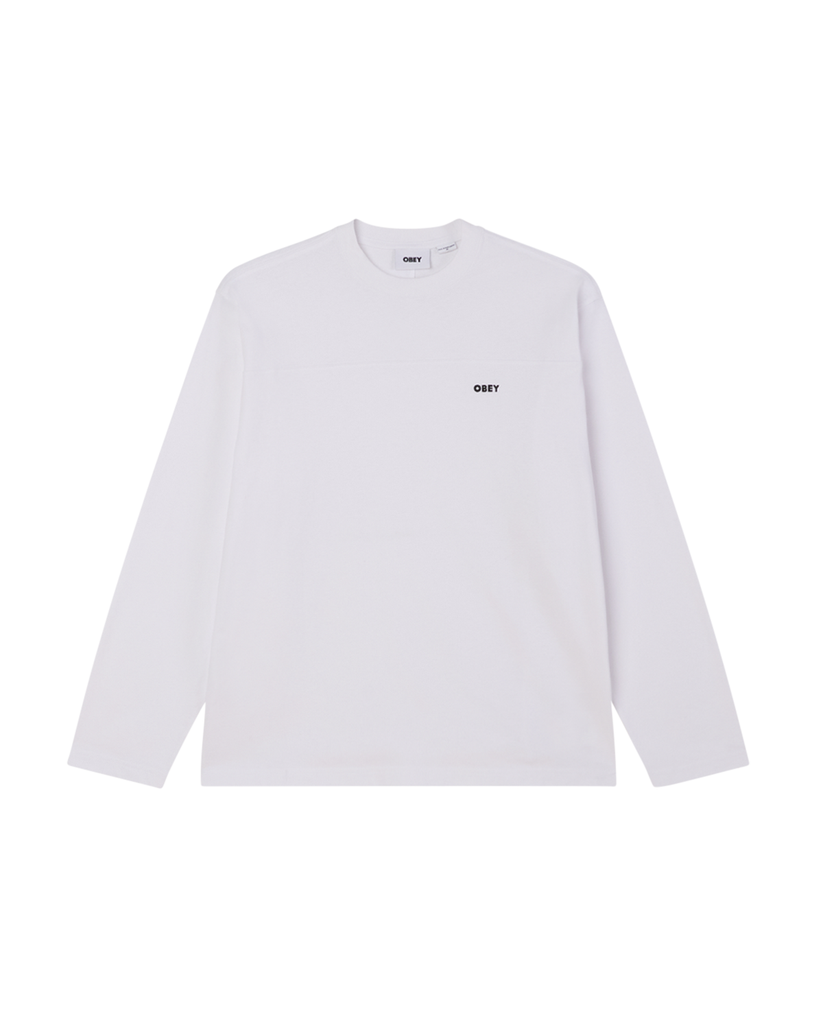 obey routine ls t shirt white