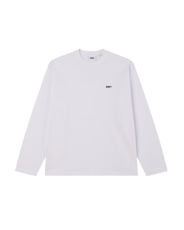 obey routine ls t shirt white