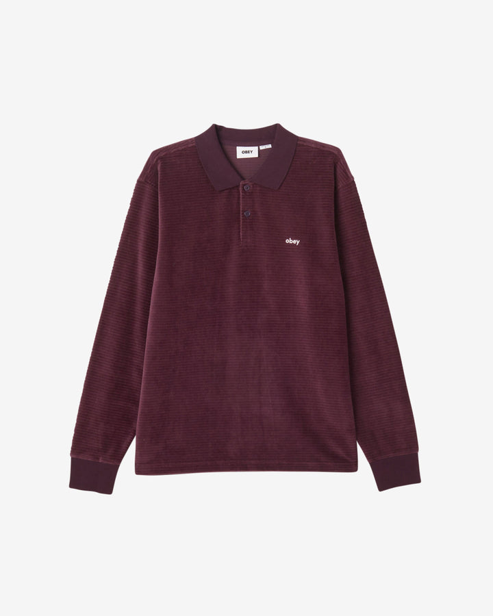 LOOP VELOUR LS POLO PLUM PERFECT MULTI