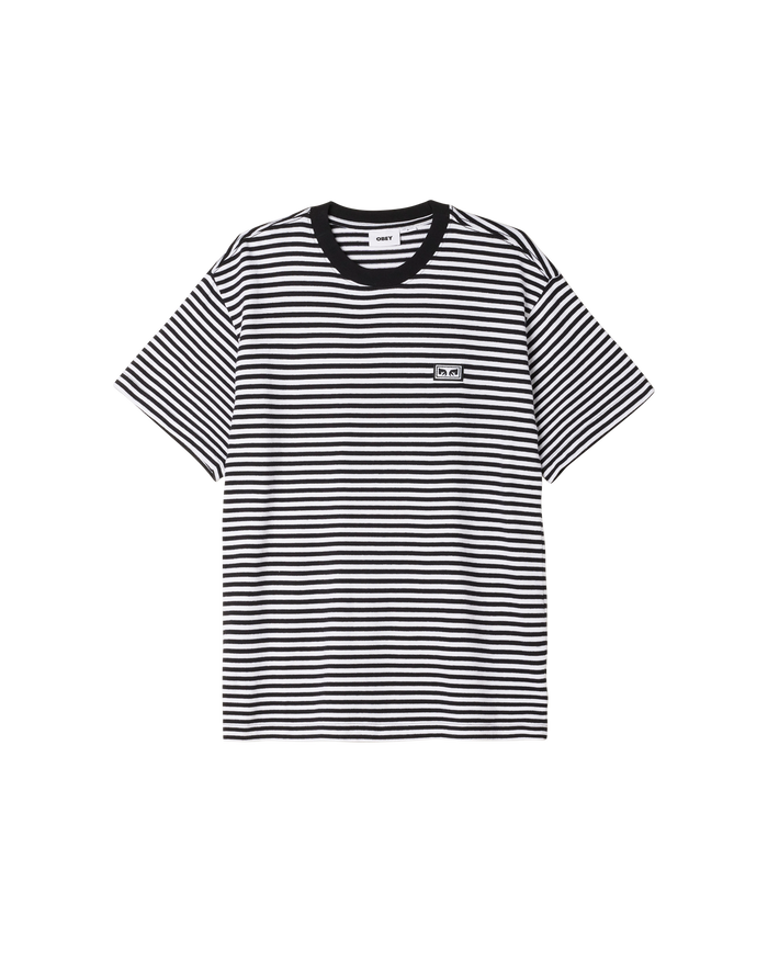 obey est works eyes stripe t shirt black multi