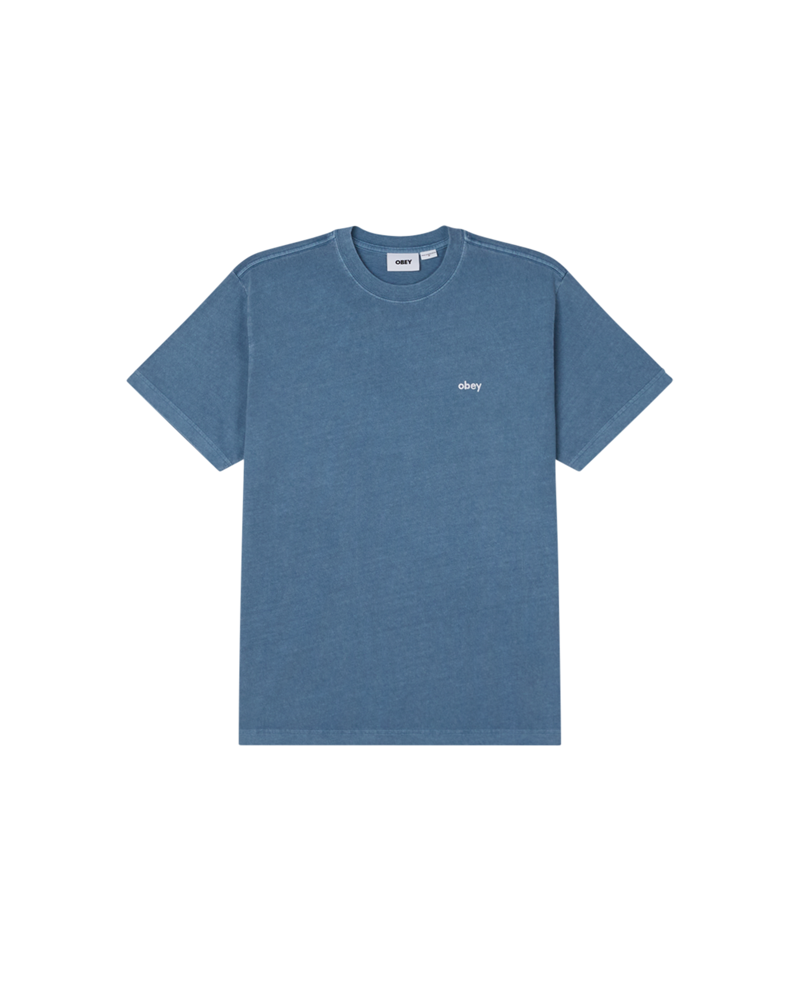 obey lowercase pigment t shirt pigment coronet blue (zoomed)
