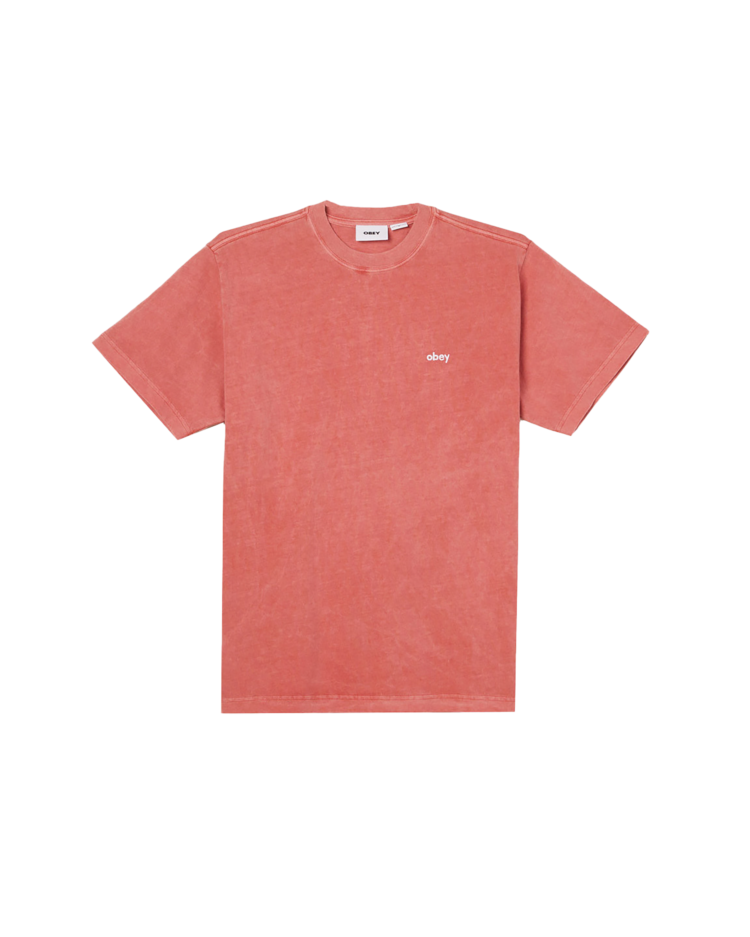 obey lowercase pigment t shirt pigment mineral red (zoomed)