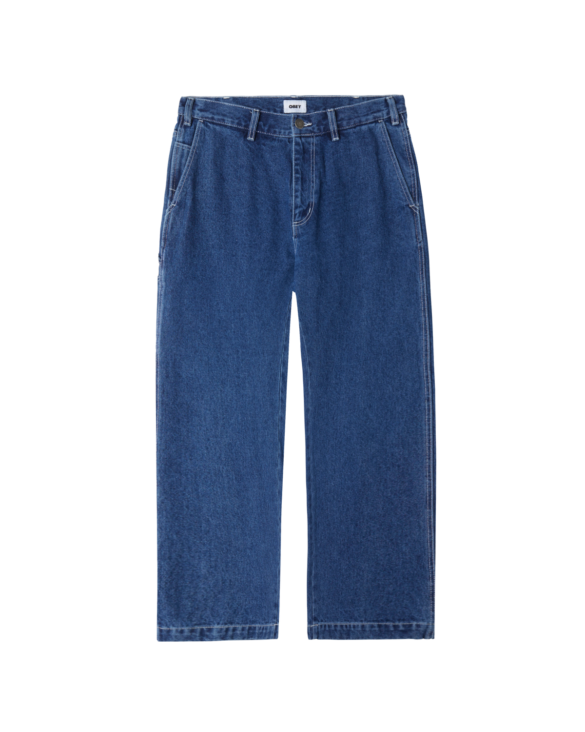 obey hardwork carpenter denim stone wash indigo