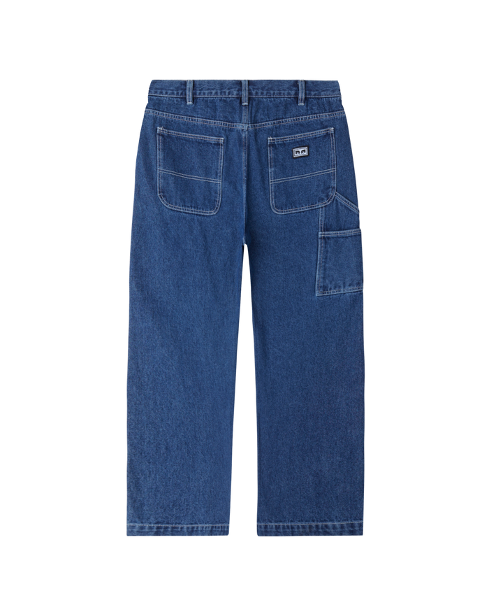 obey hardwork carpenter denim stone wash indigo