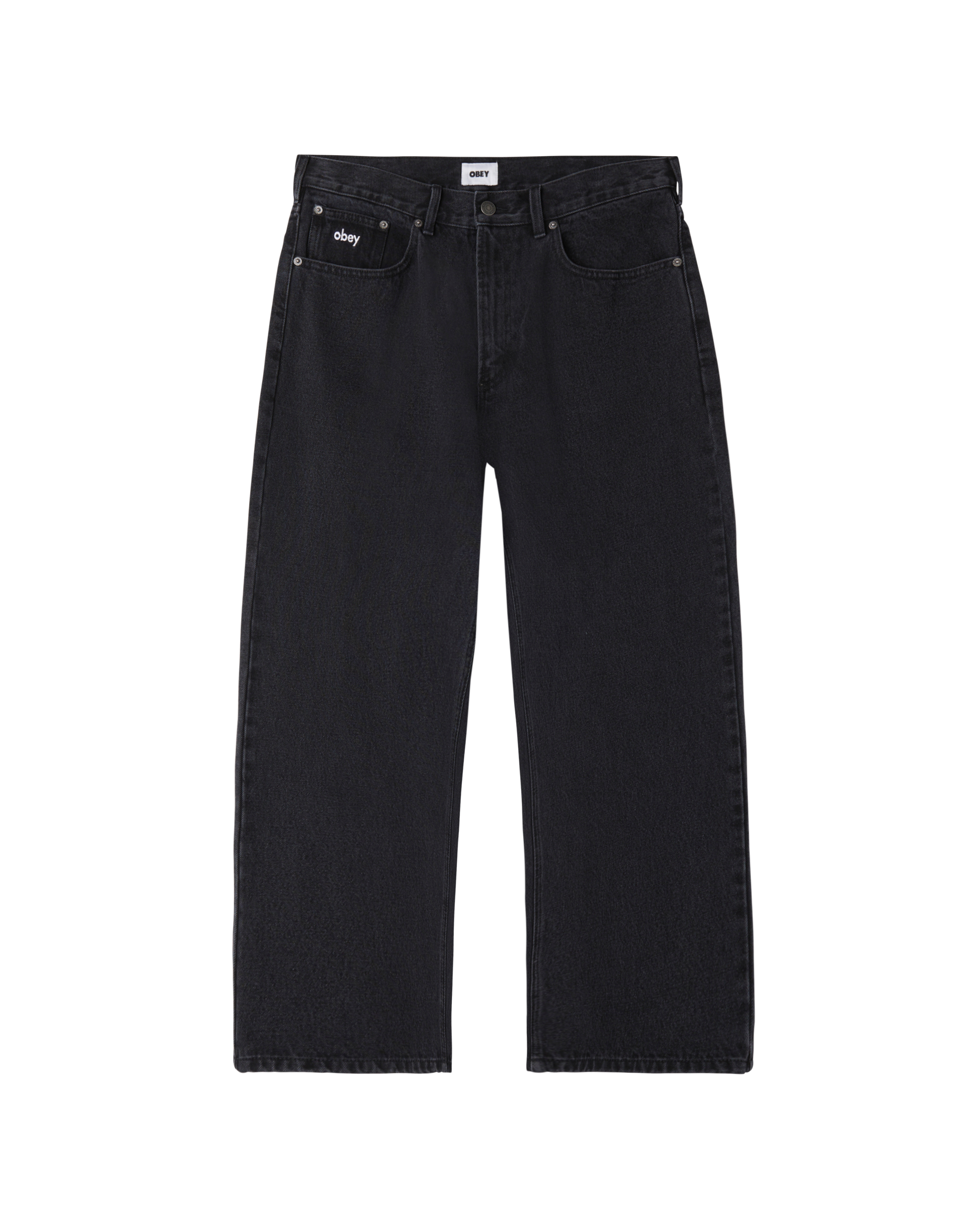 obey bigwig baggy denim faded black