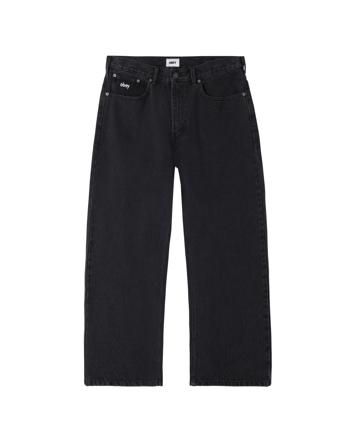 obey bigwig denim carpenter pant black faded wash