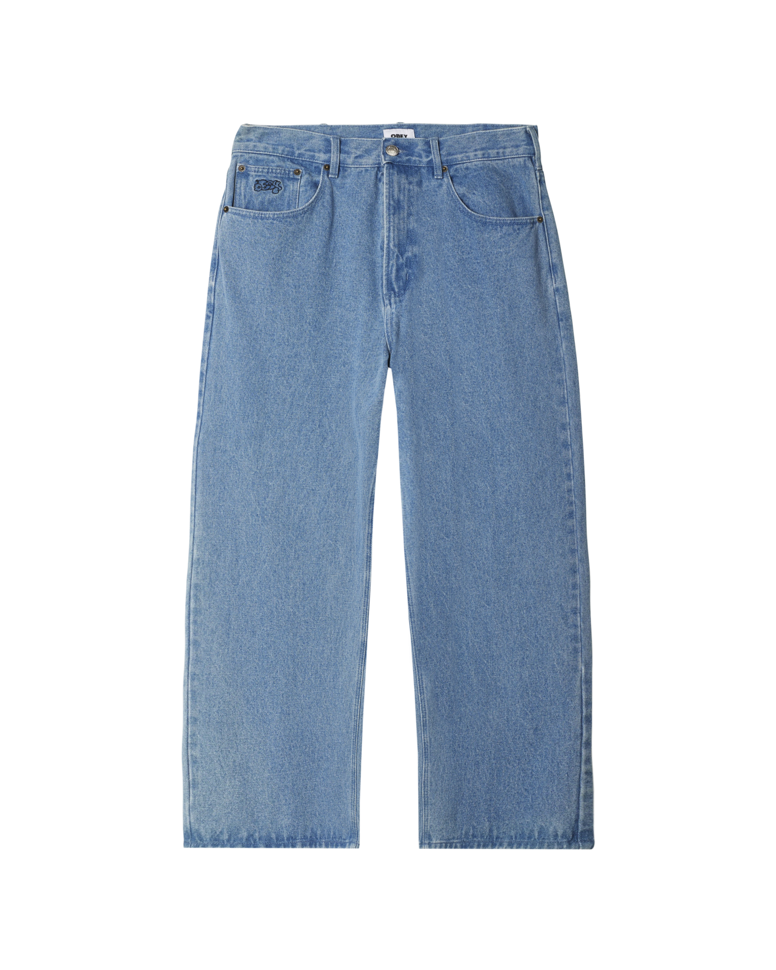 obey bigwig baggy denim light indigo