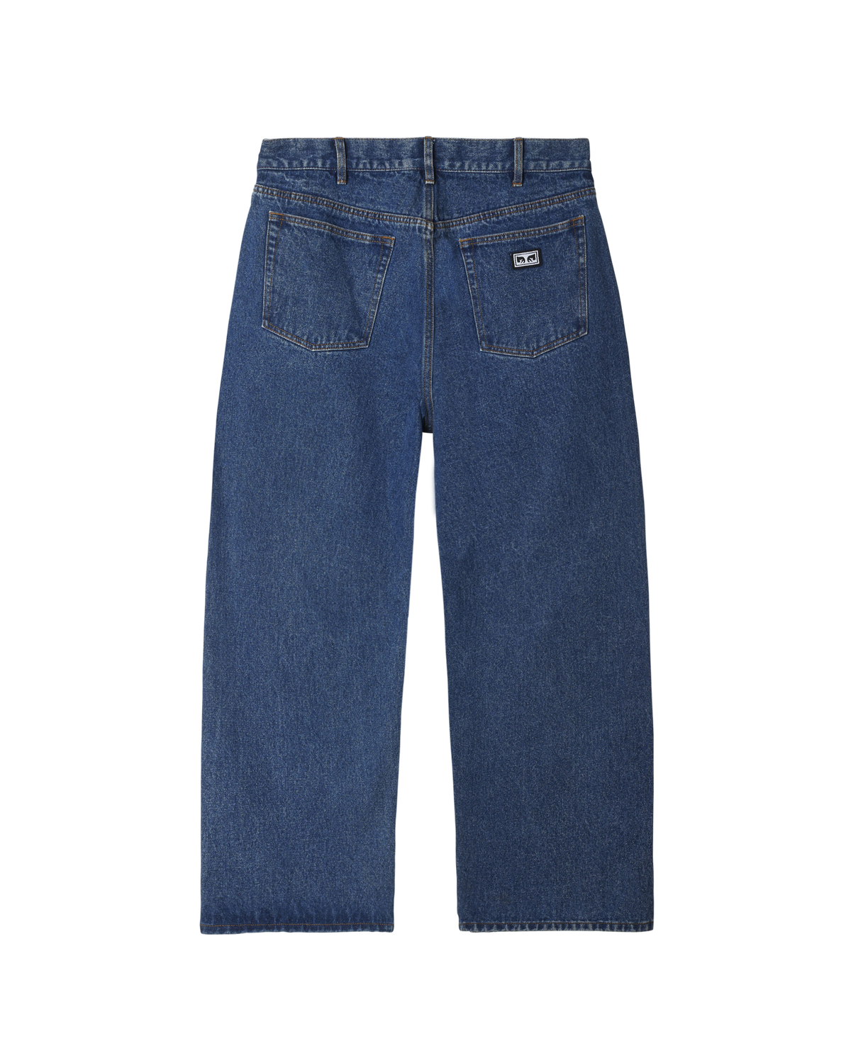 obey bigwig baggy denim stone wash indigo