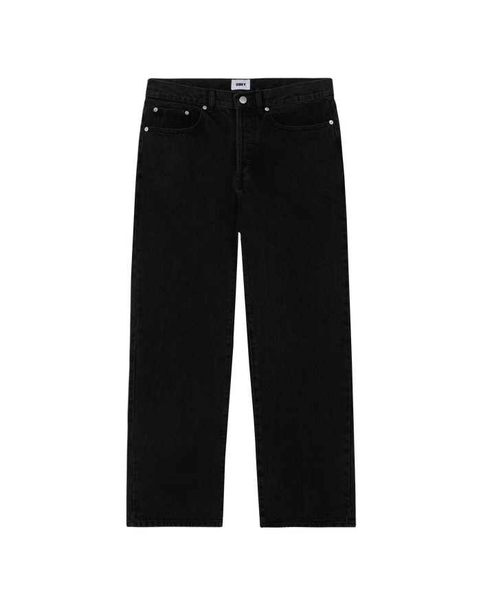 obey classic baggy denim faded black