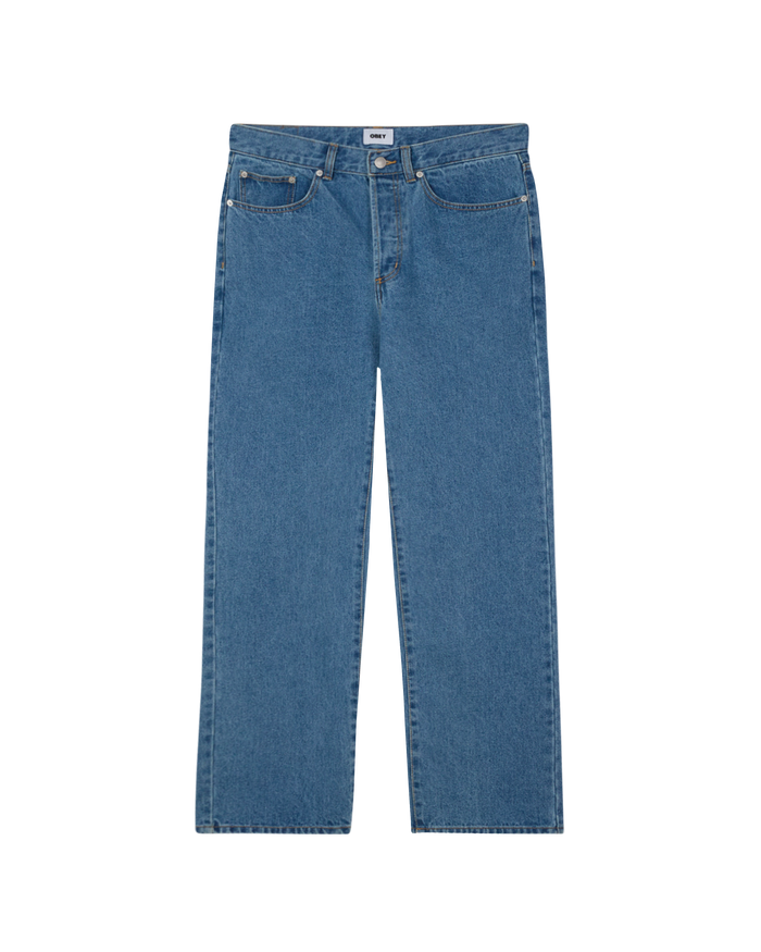 obey classic baggy denim light indigo