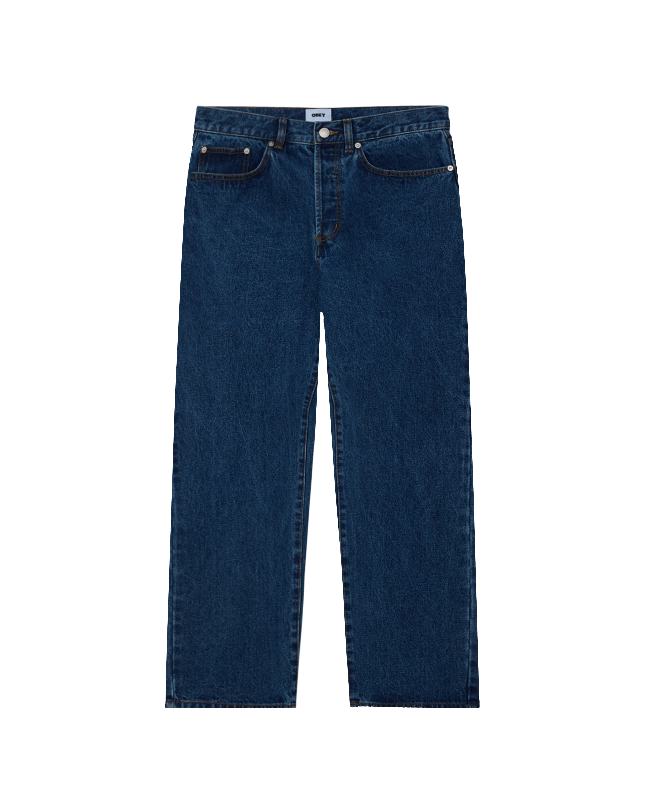 obey classic baggy denim stone wash indigo