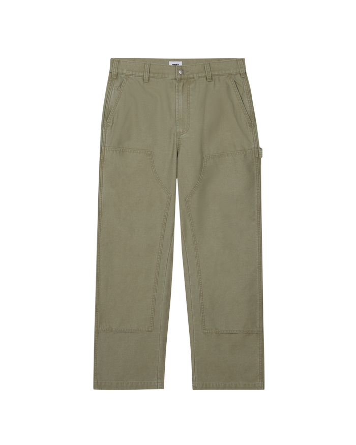 obey big timer twill double knee carpenter lichen green faded wash