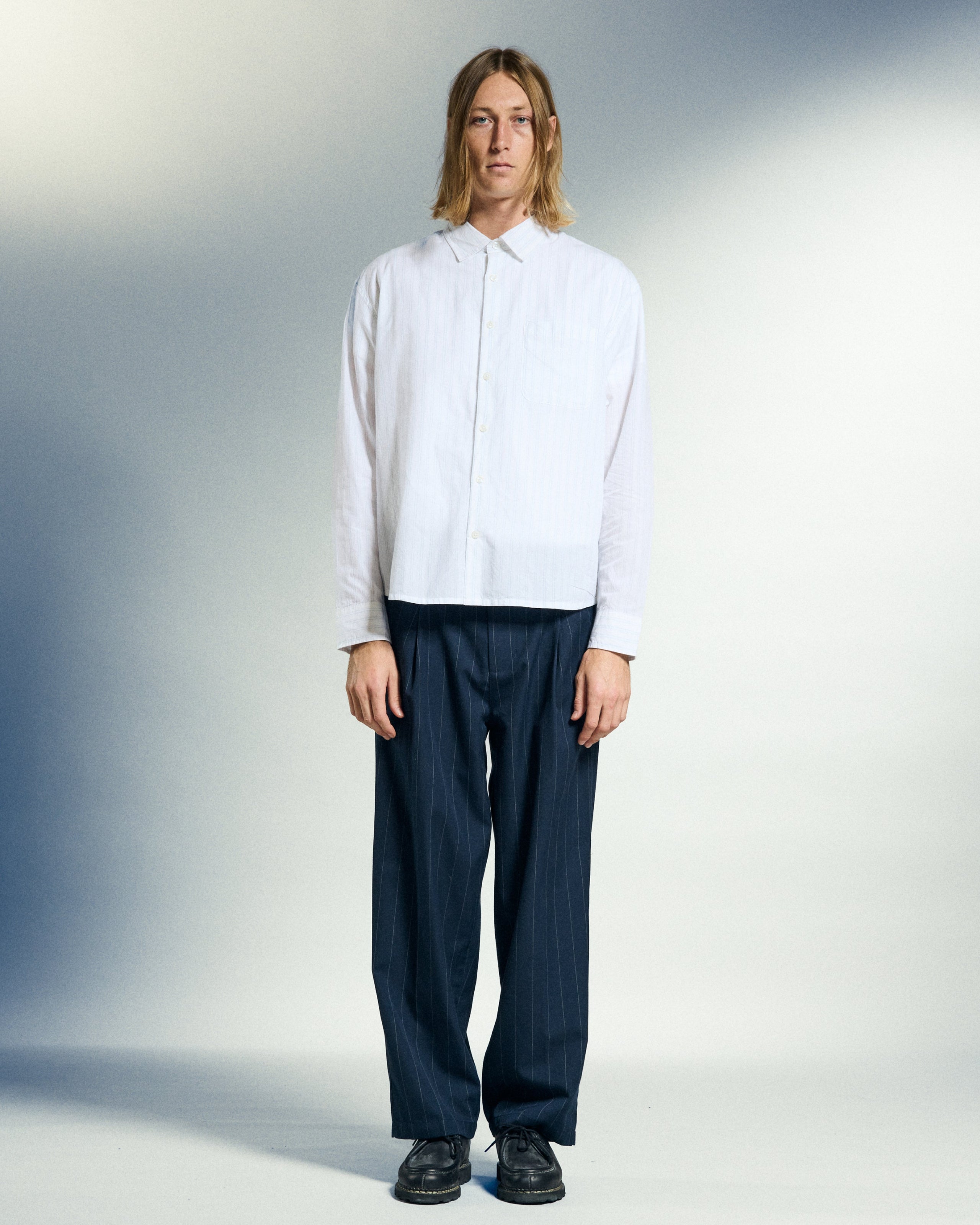 DEAN STRIPE PLEATED PANT