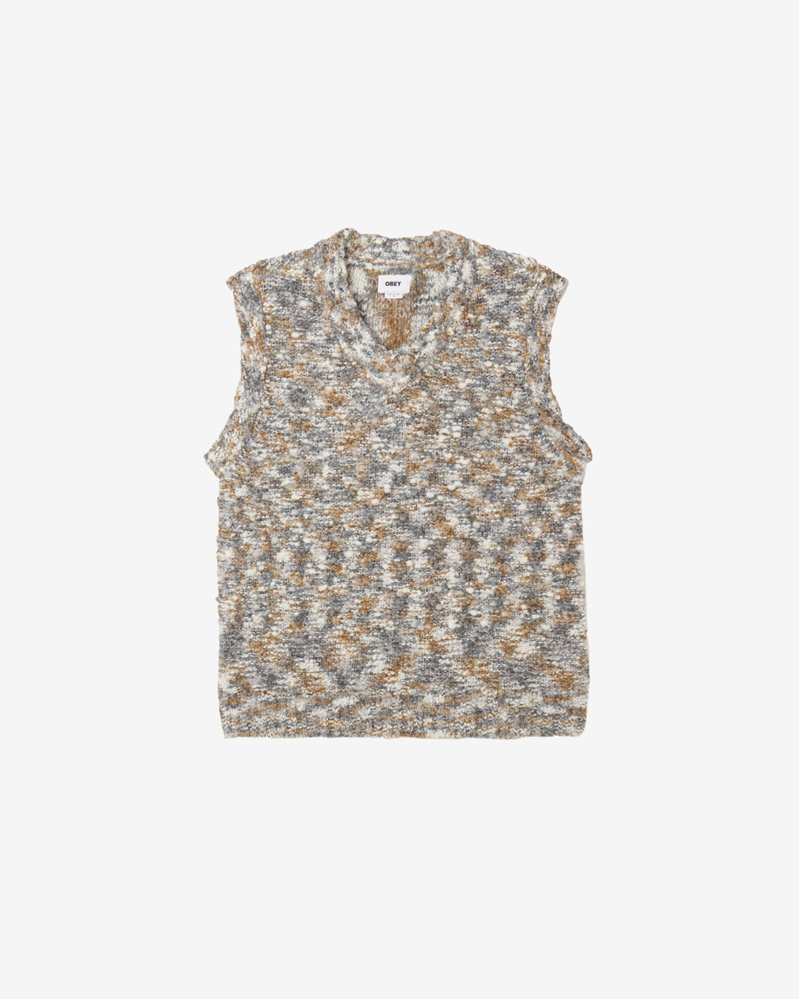 obey reuben sweater vest grey multi