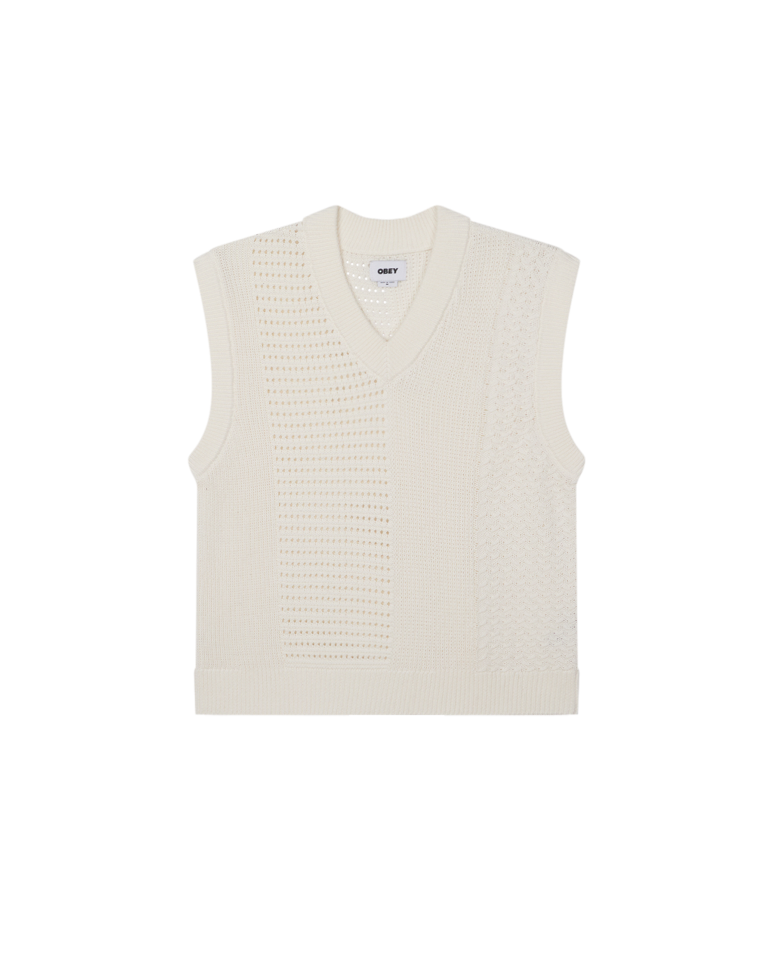 obey garret sweater vest cream