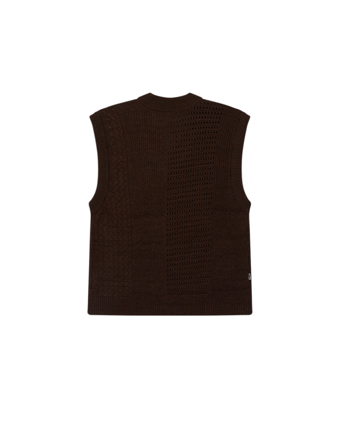 obey garret sweater vest java brown