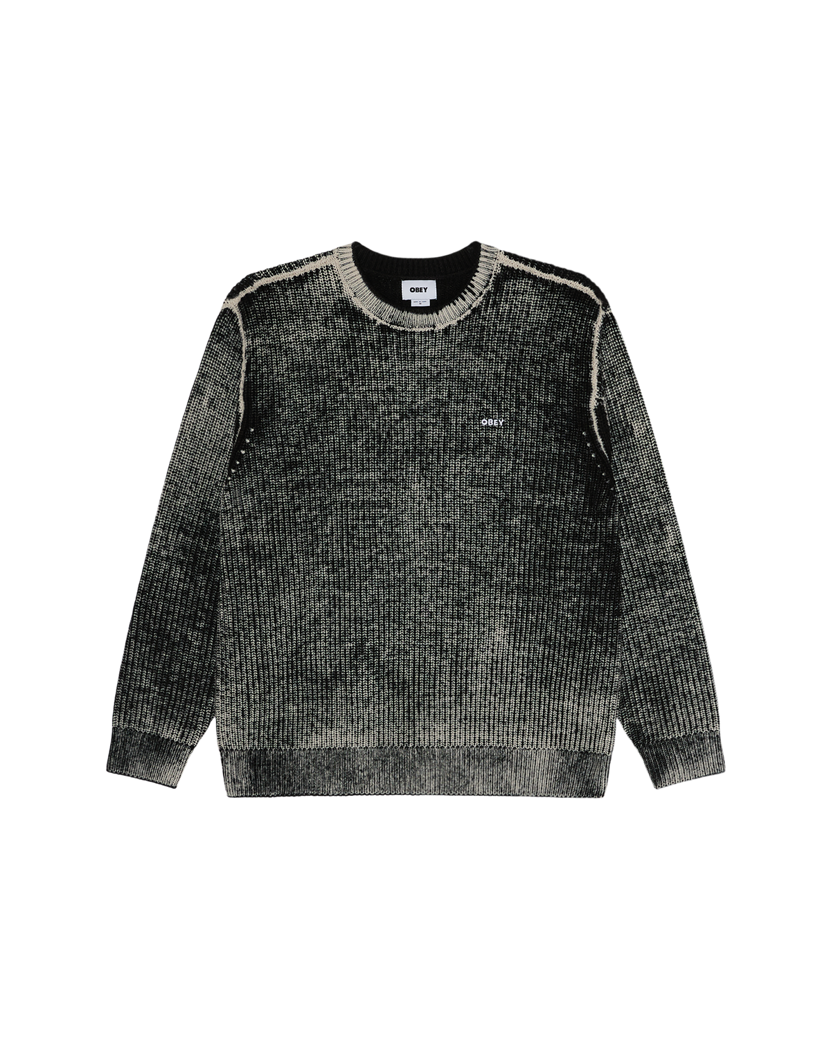 obey-spray-effect-sweater-dark-black-multi (zoomed)