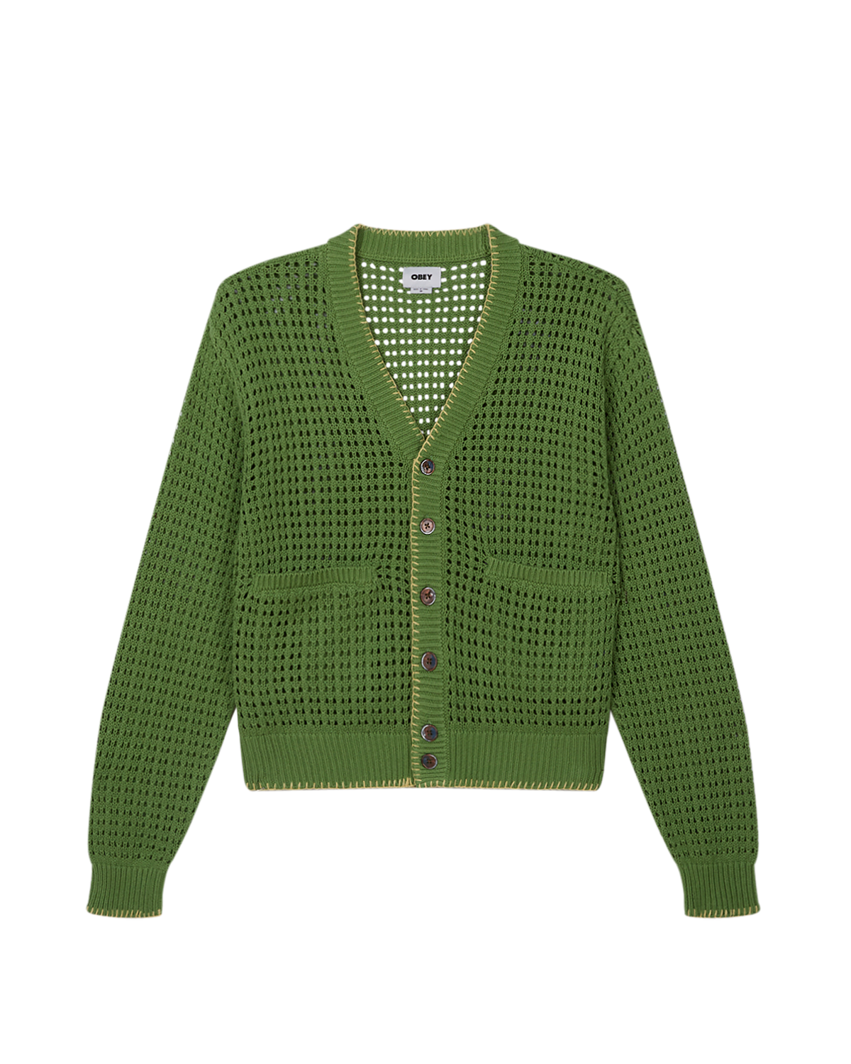 obey ethan cardigan matcha multi