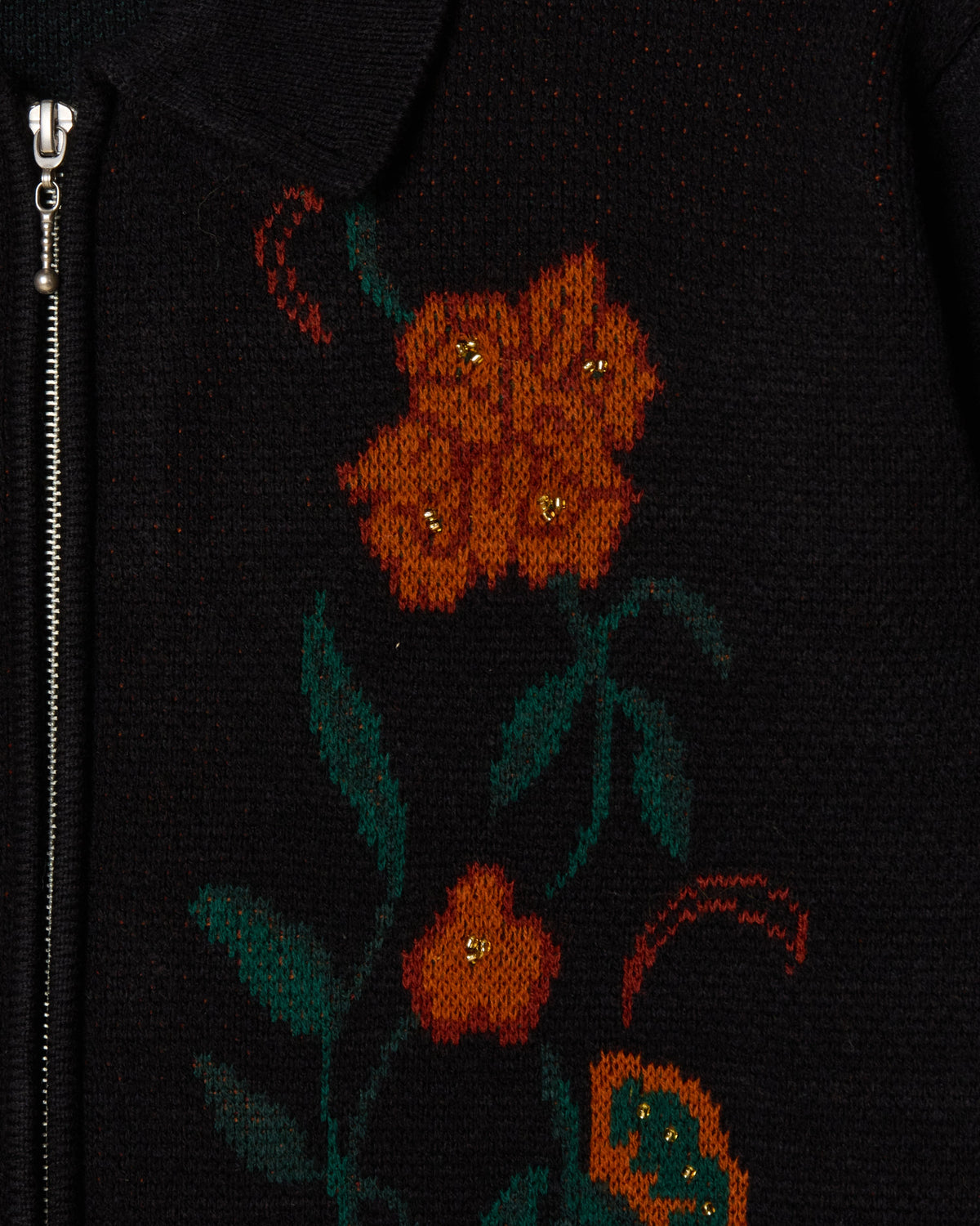 FLORAL ZIP CARDIGAN