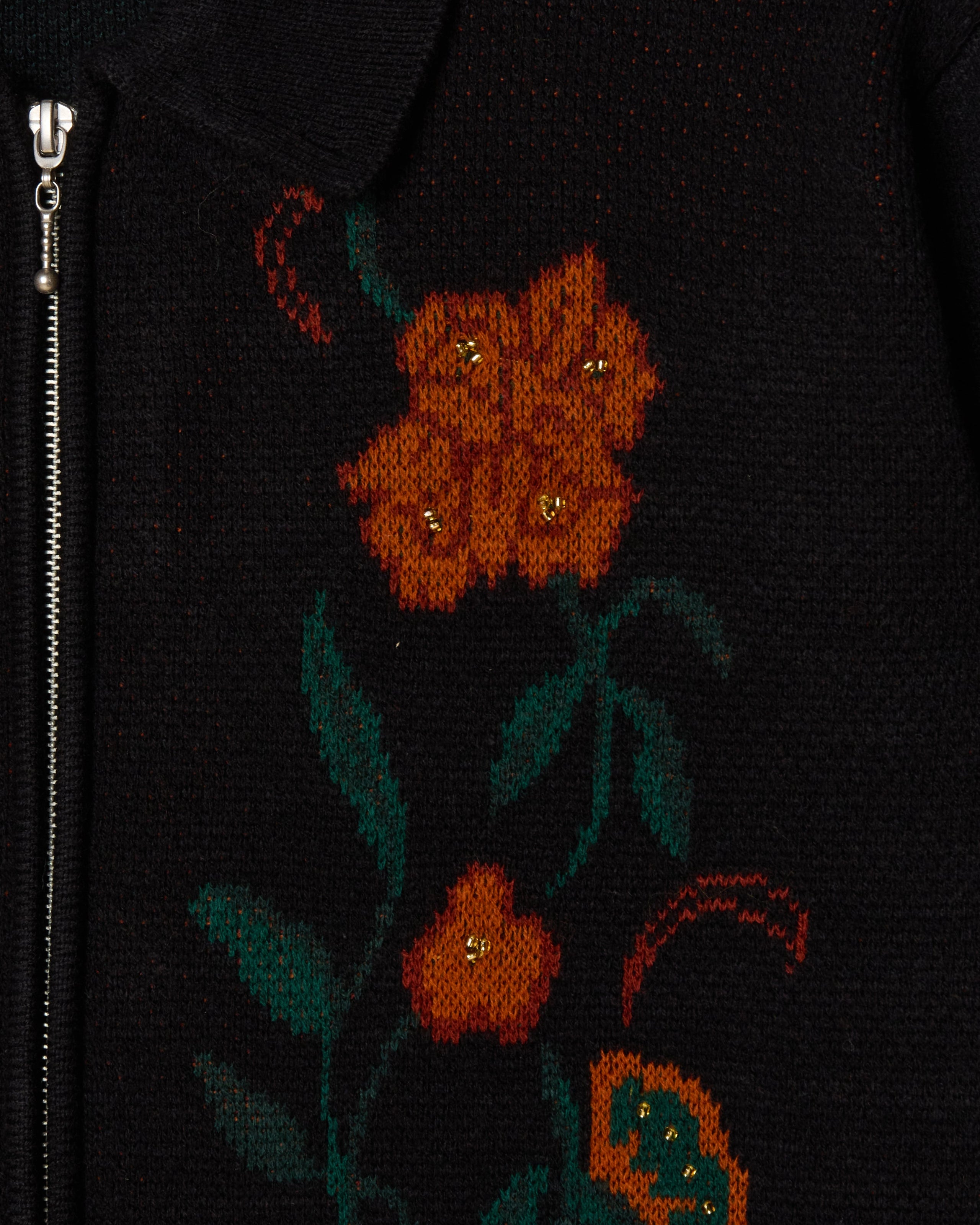 FLORAL ZIP CARDIGAN