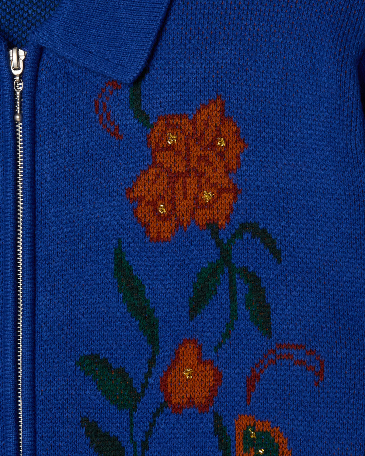 FLORAL ZIP CARDIGAN