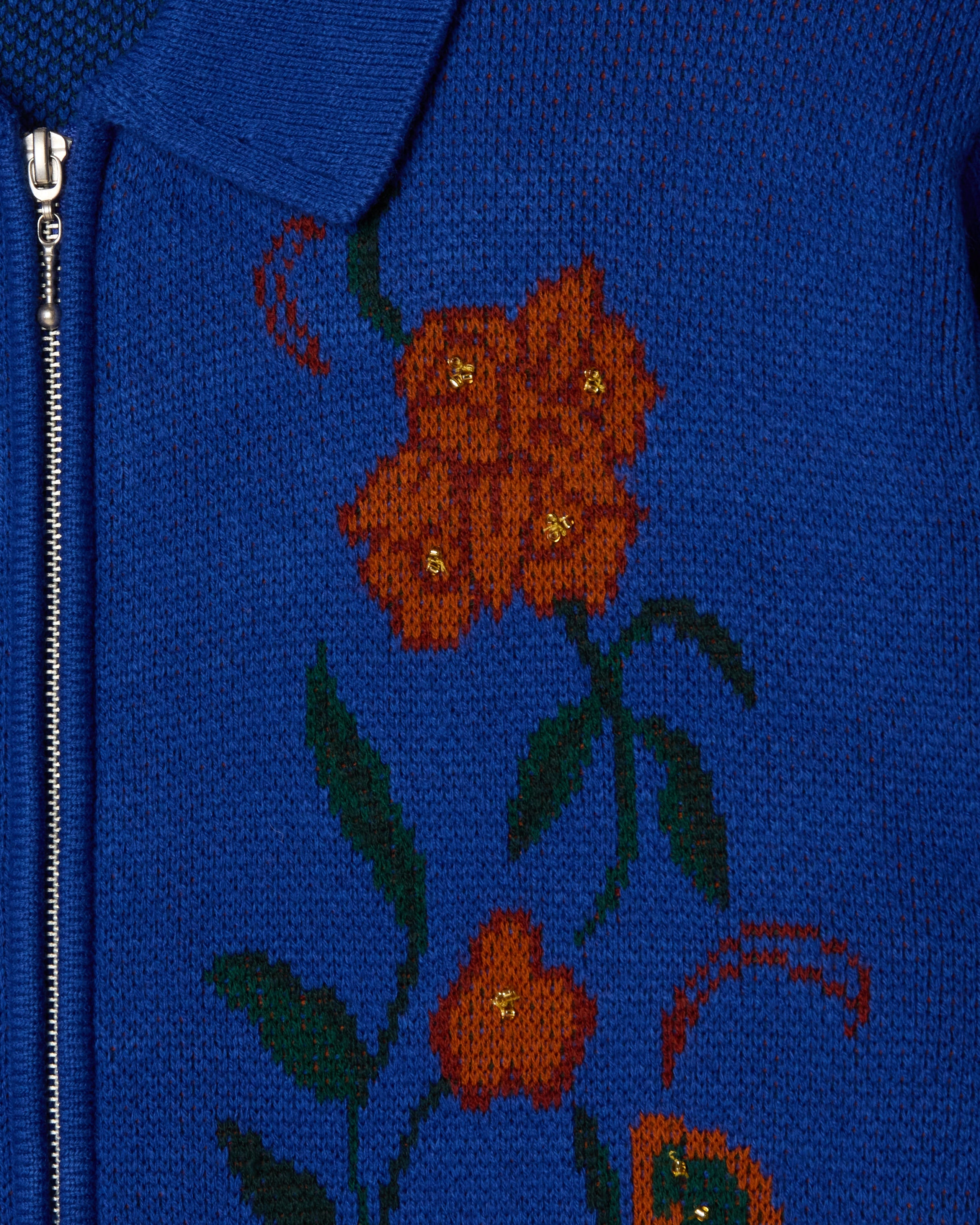 FLORAL ZIP CARDIGAN
