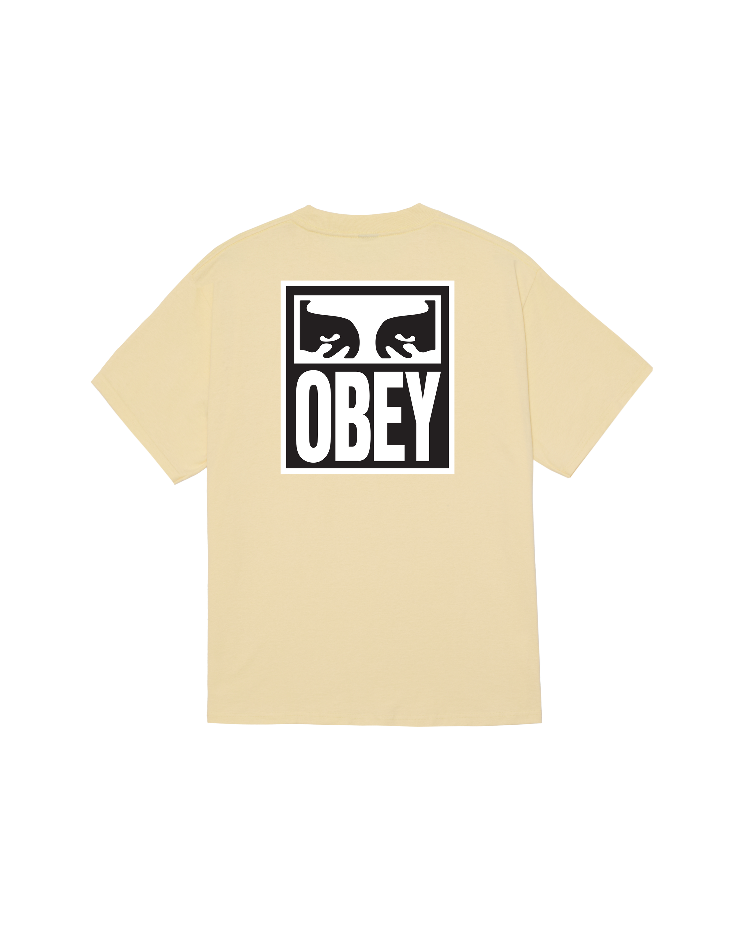 obey eyes icon ii classic t shirt pale yellow