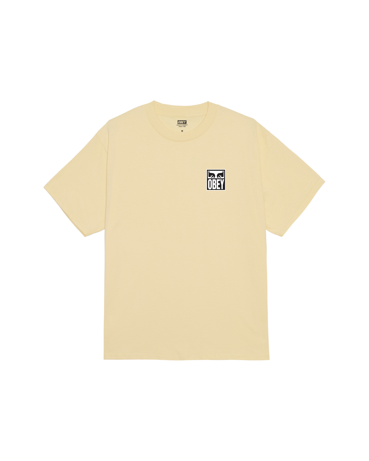 obey eyes icon ii classic t shirt pale yellow