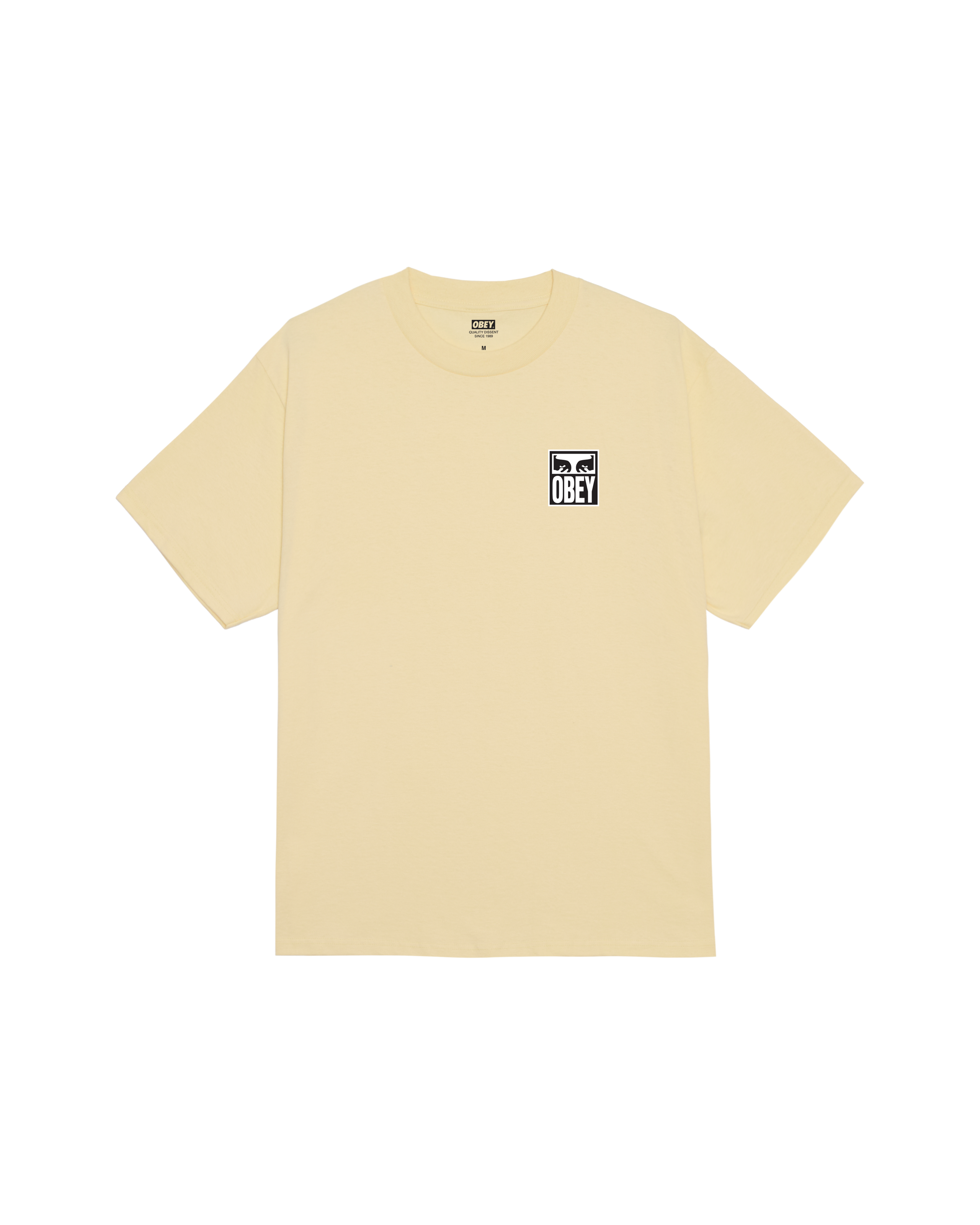 obey eyes icon ii classic t shirt pale yellow