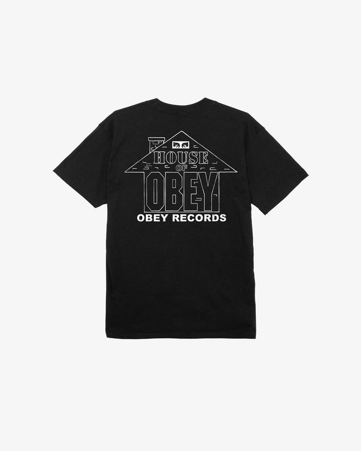 HOUSE OF OBEY RECORDS CLASSIC T-SHIRT BLACK