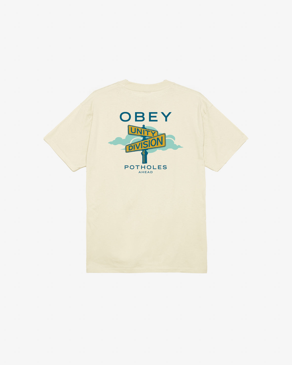 obey crossroads classic t shirt cream