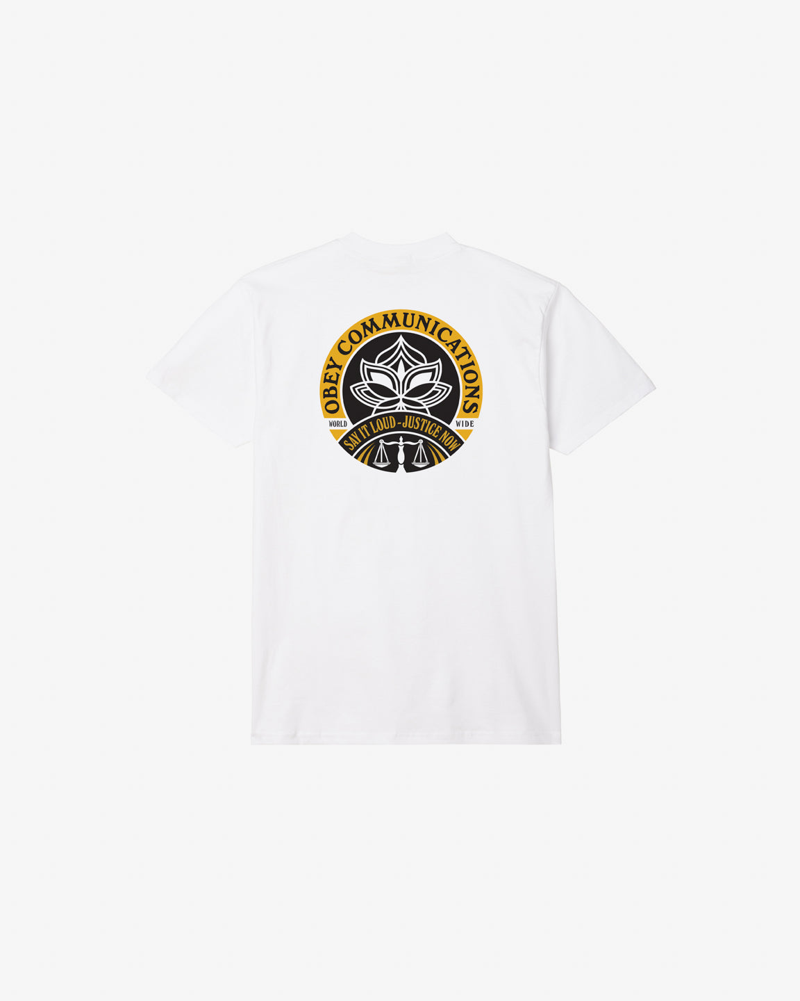 obey say it loud lotus classic t shirt white