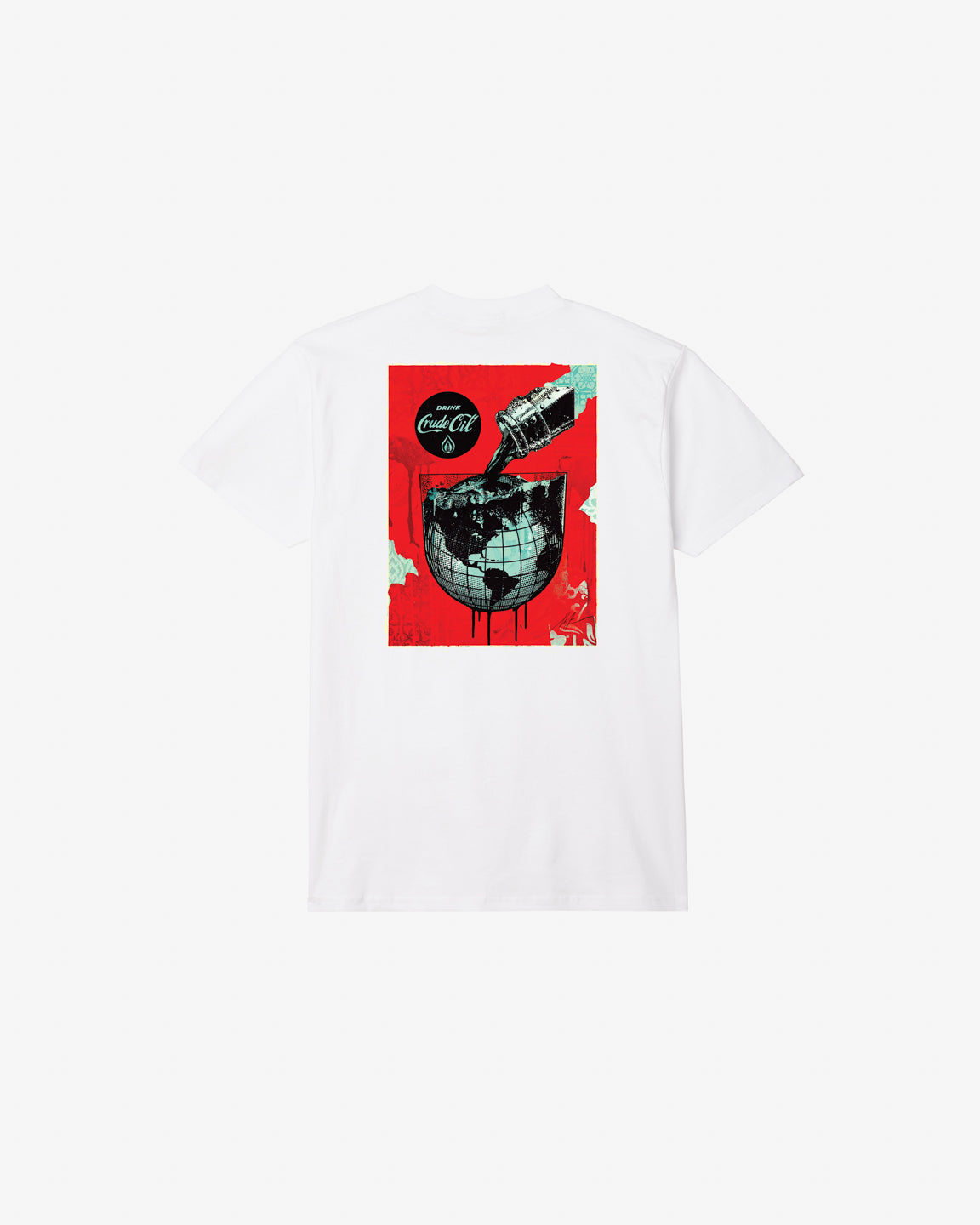 obey drink cude oil cup classic t shirt white