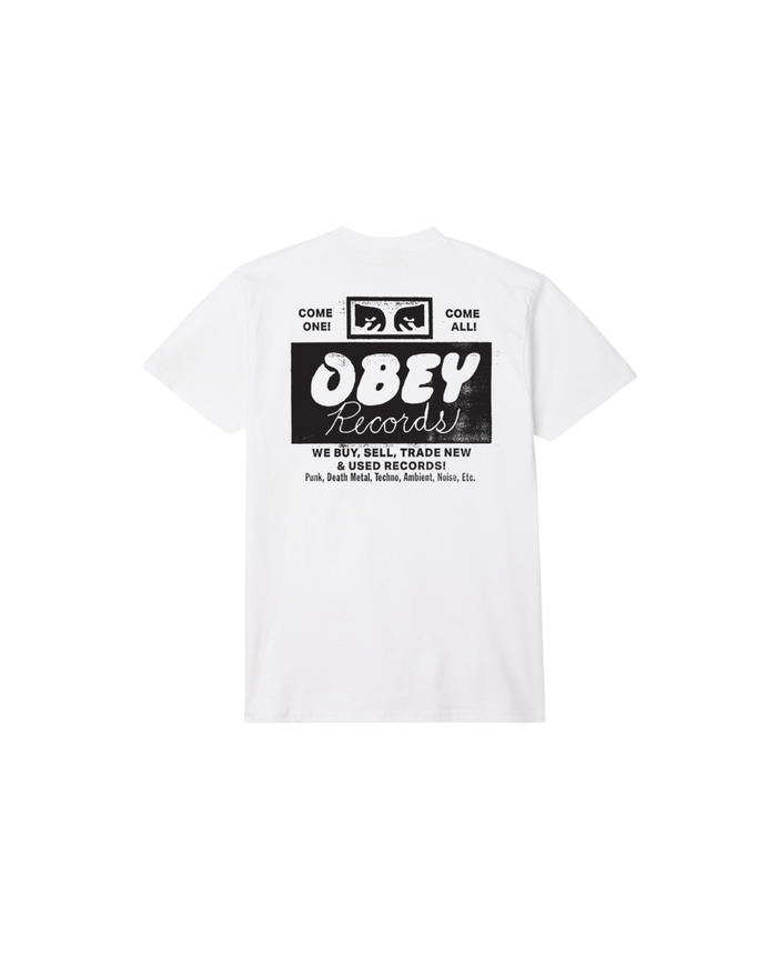 OBEY RECORDS BUY, SELL, TRADE CLASSIC T-SHIRT White