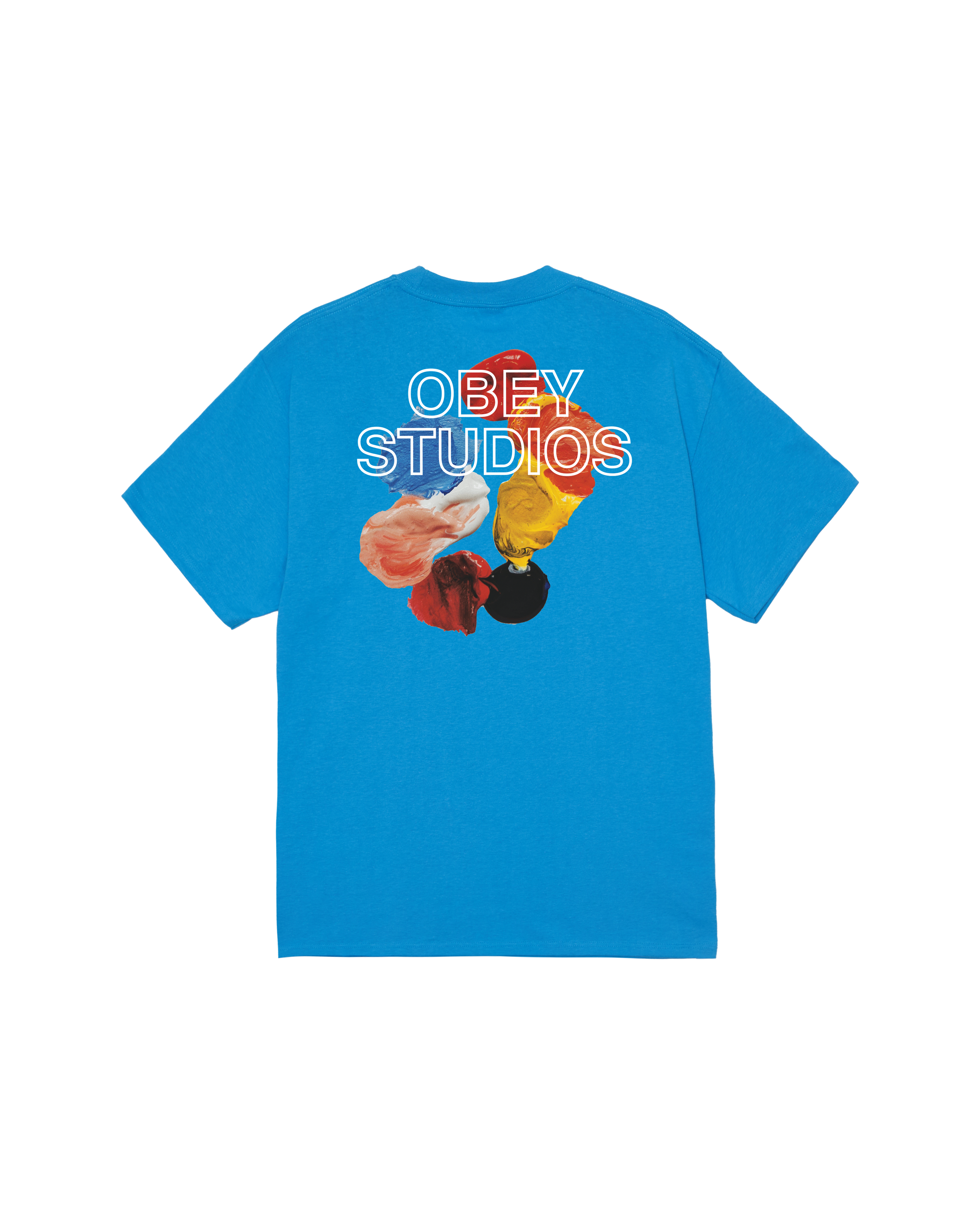 obey studios palette classic t shirt azure blue